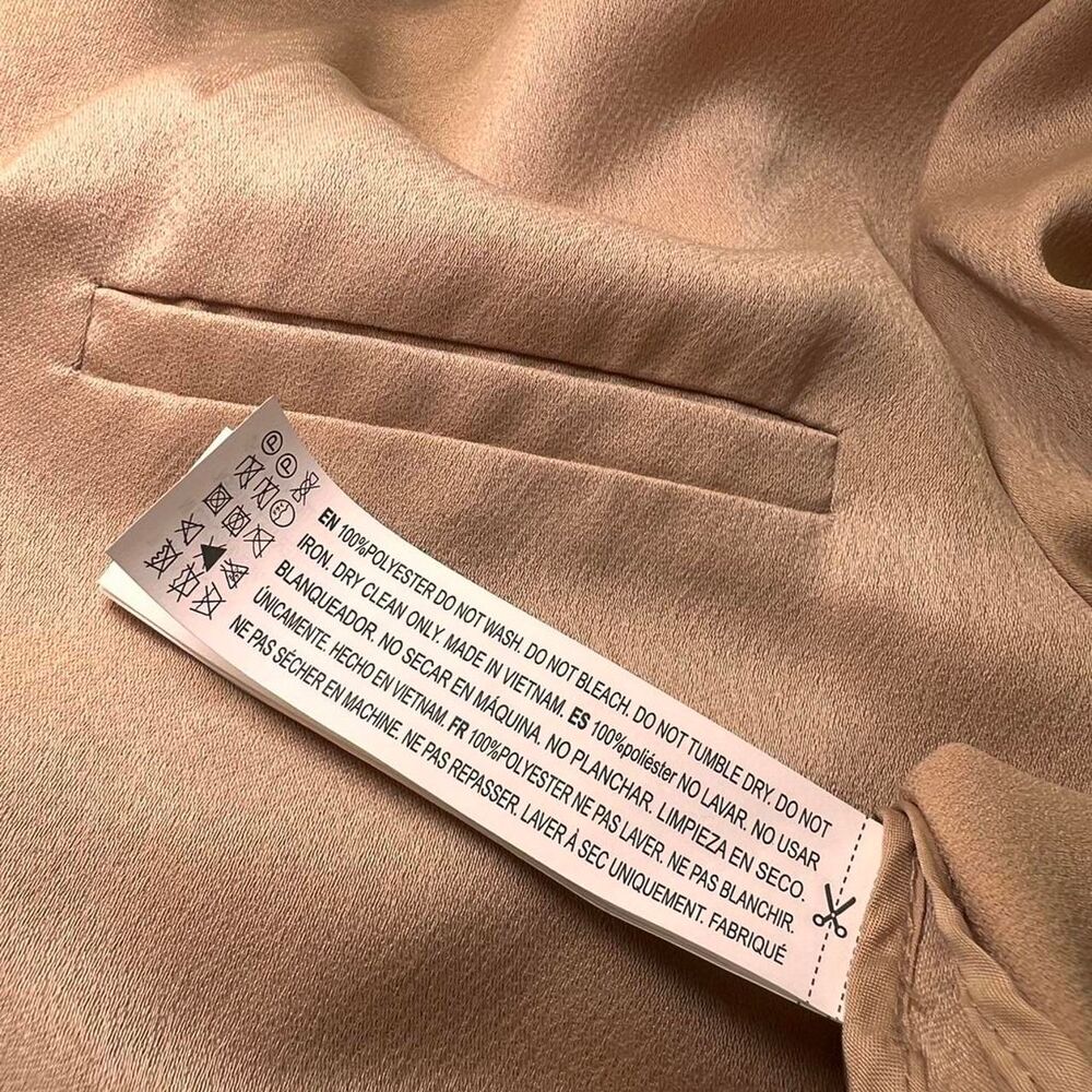 Champagne Satin Blazer Longline Lightweight Women’s Small - Picture 5 of 7
